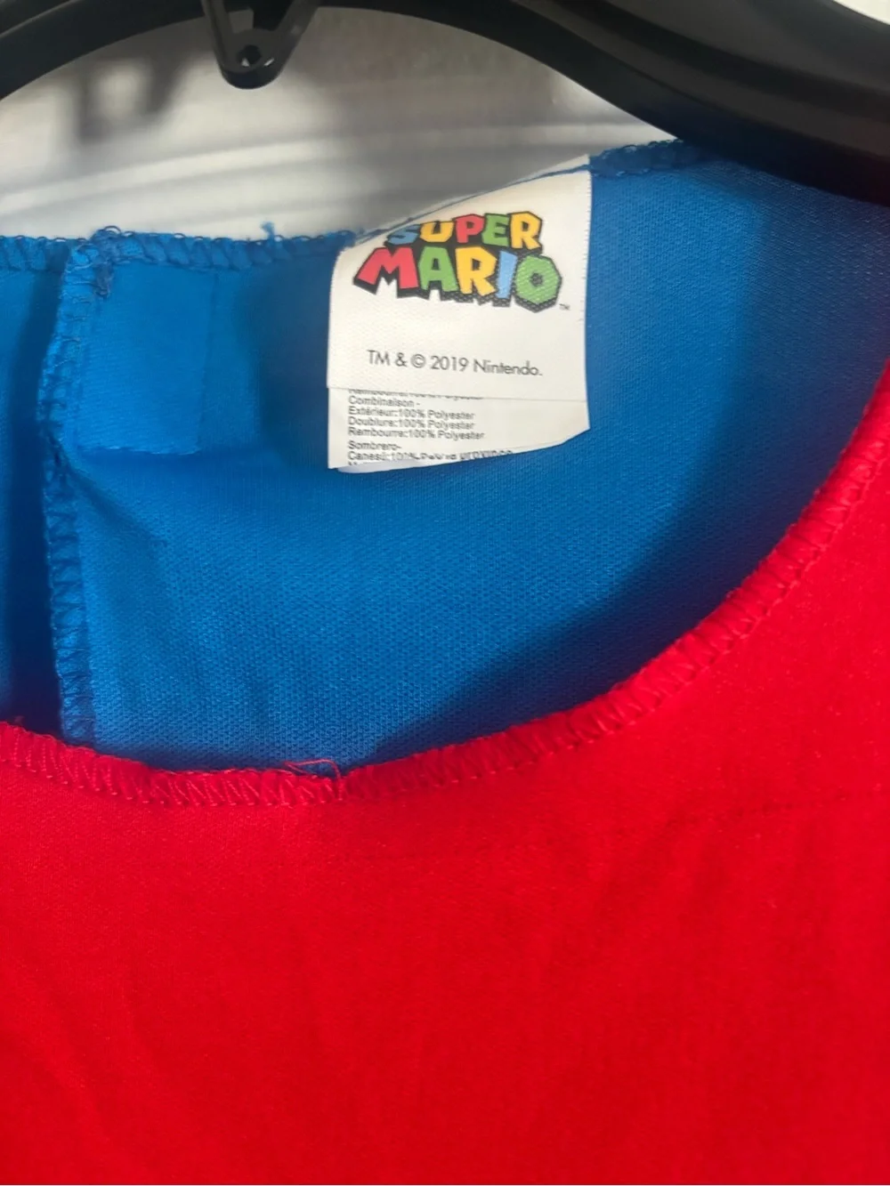 Nintendo Red Shirt Blue Overalls Costume Yellow Buttons see measurements